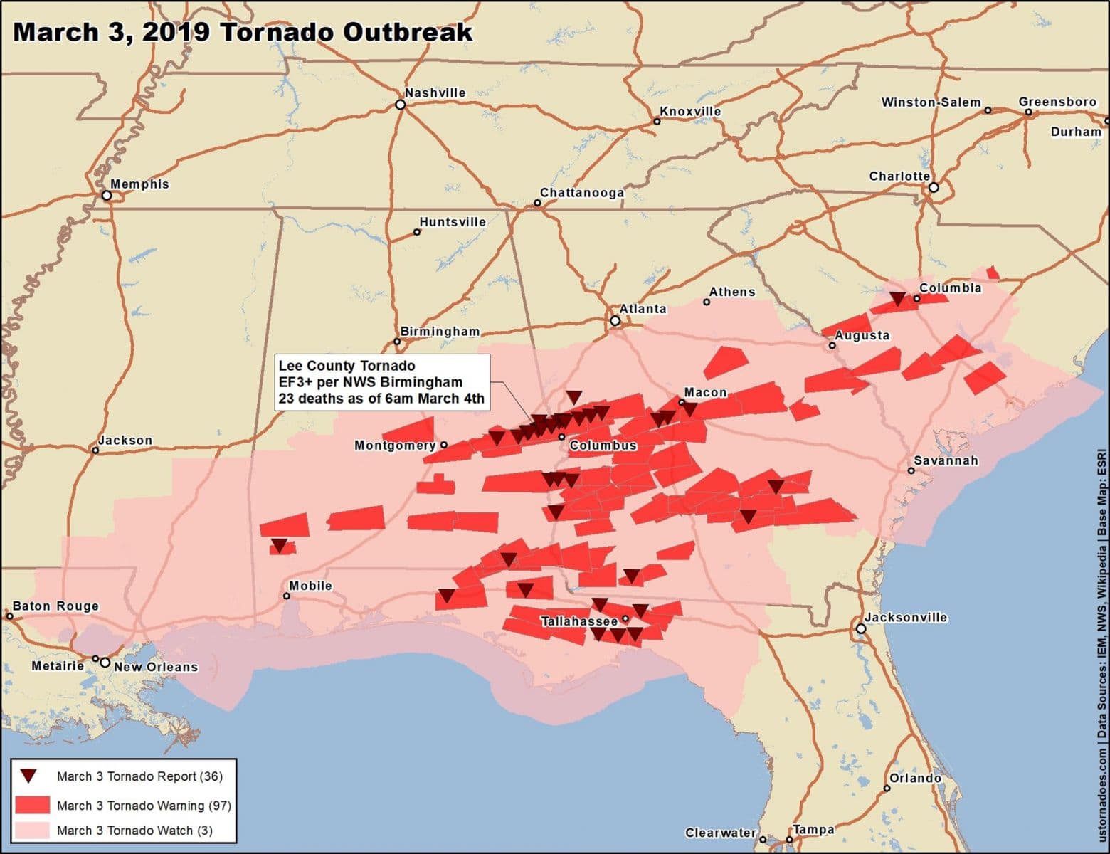 Image d'illustration pour Tornades meurtrières en Alabama dimanche