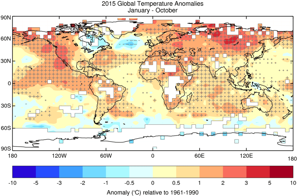 Image d'illustration pour Vers l'année 2015 la plus douce depuis le début des mesures dans le Monde