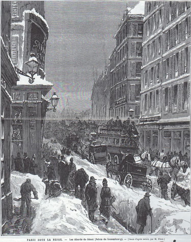 Image d'illustration pour Paris dans le froid, la neige et la glace en décembre 1879
