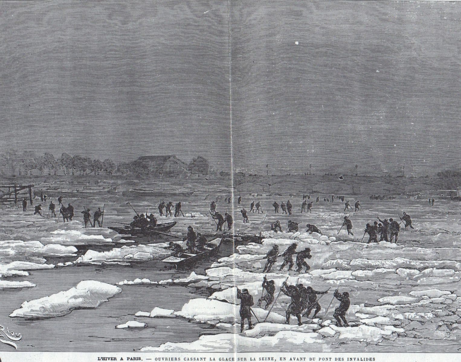 Image d'illustration pour Paris dans le froid, la neige et la glace en décembre 1879
