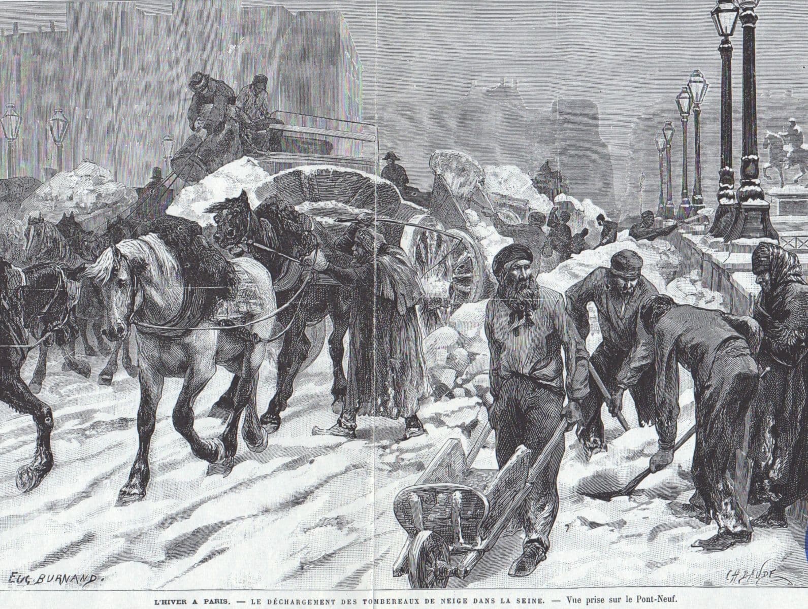 Image d'illustration pour Paris dans le froid, la neige et la glace en décembre 1879