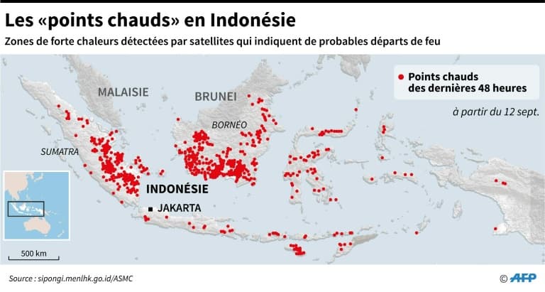 Image d'illustration pour De violents incendies enveloppent l'Asie du Sud-Est dans un nuage toxique