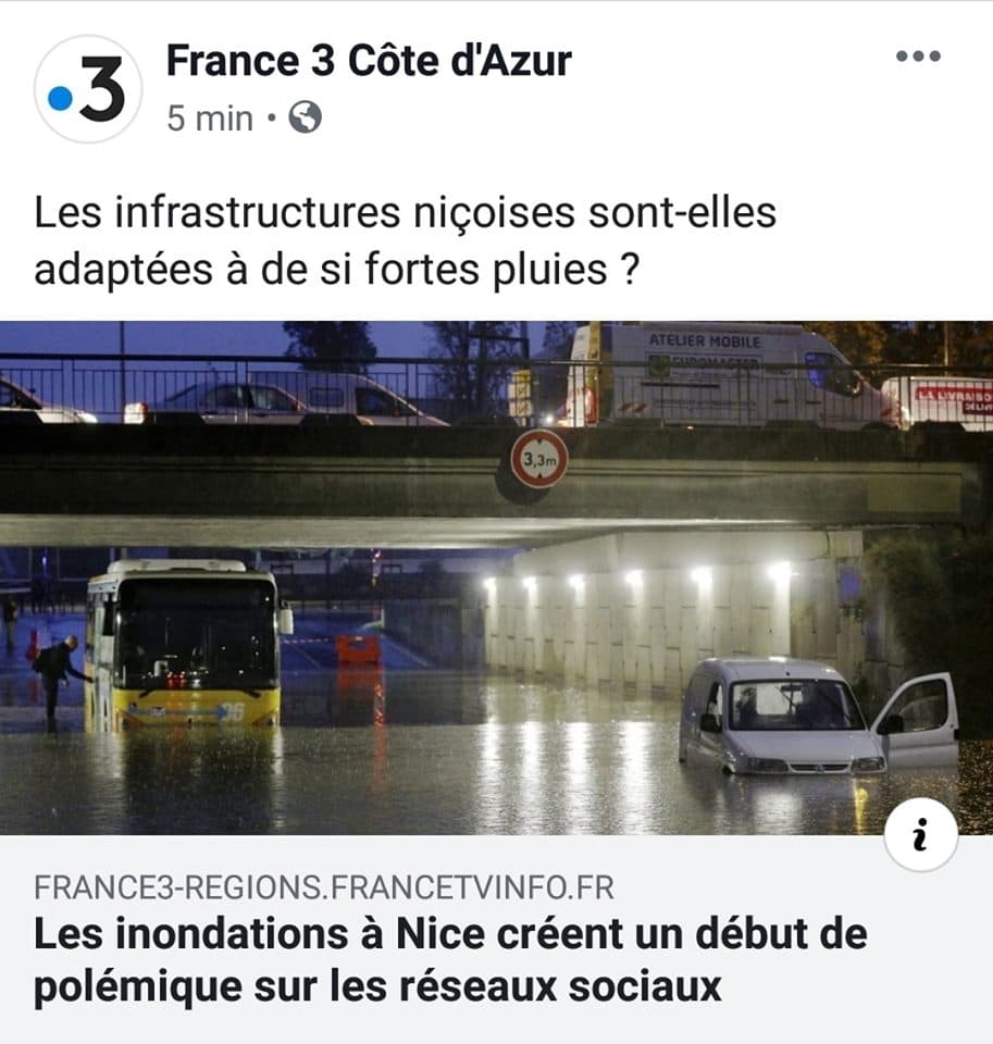 Image d'illustration pour Trombe et inondations à Nice jeudi 31 octobre 2019 au soir