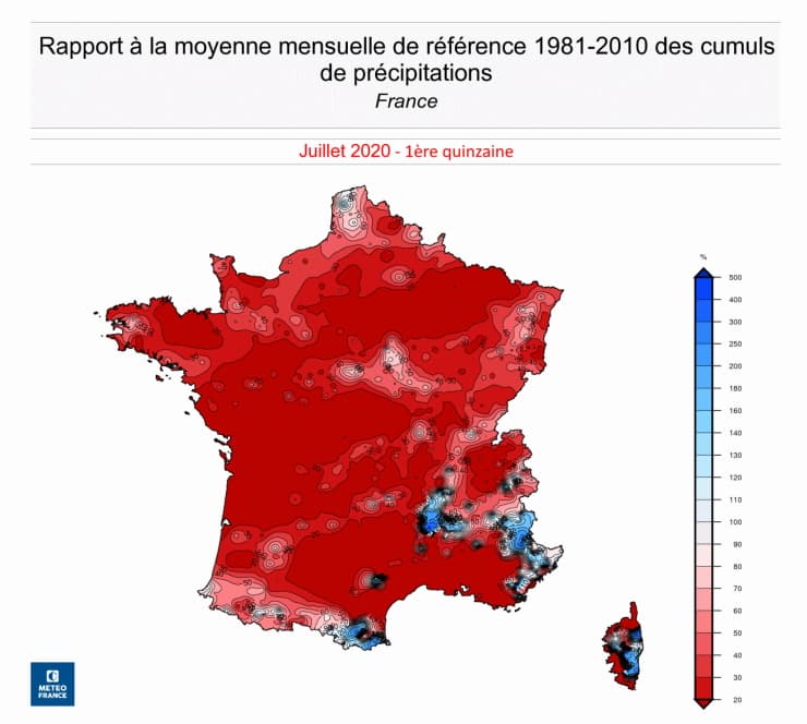 Image d'illustration pour Vers le mois de juillet le plus sec en France depuis 1960 ?