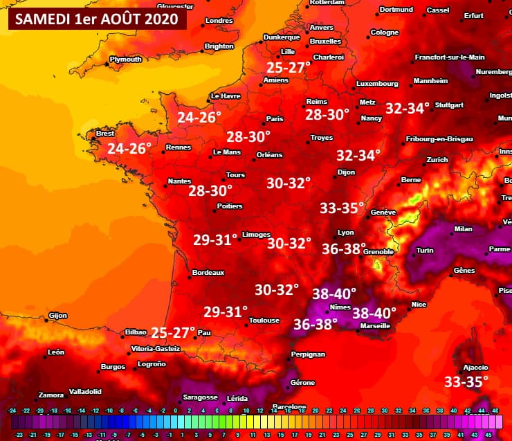 Image d'illustration pour Températures caniculaires sur la France entre jeudi et samedi