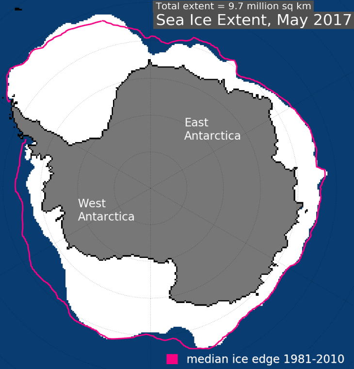 Image d'illustration pour Retrait de la banquise Arctique un peu moindre en mai