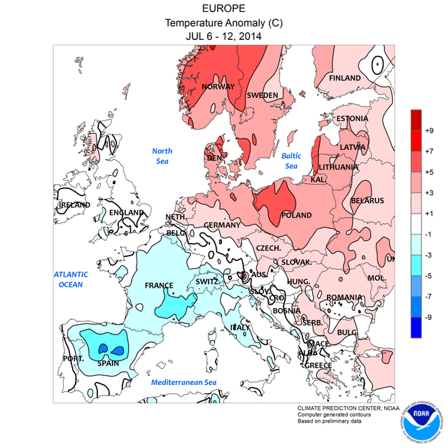 Image d'illustration pour Bilan de la semaine dernière : très chaud en Scandinavie, souvent très arrosé