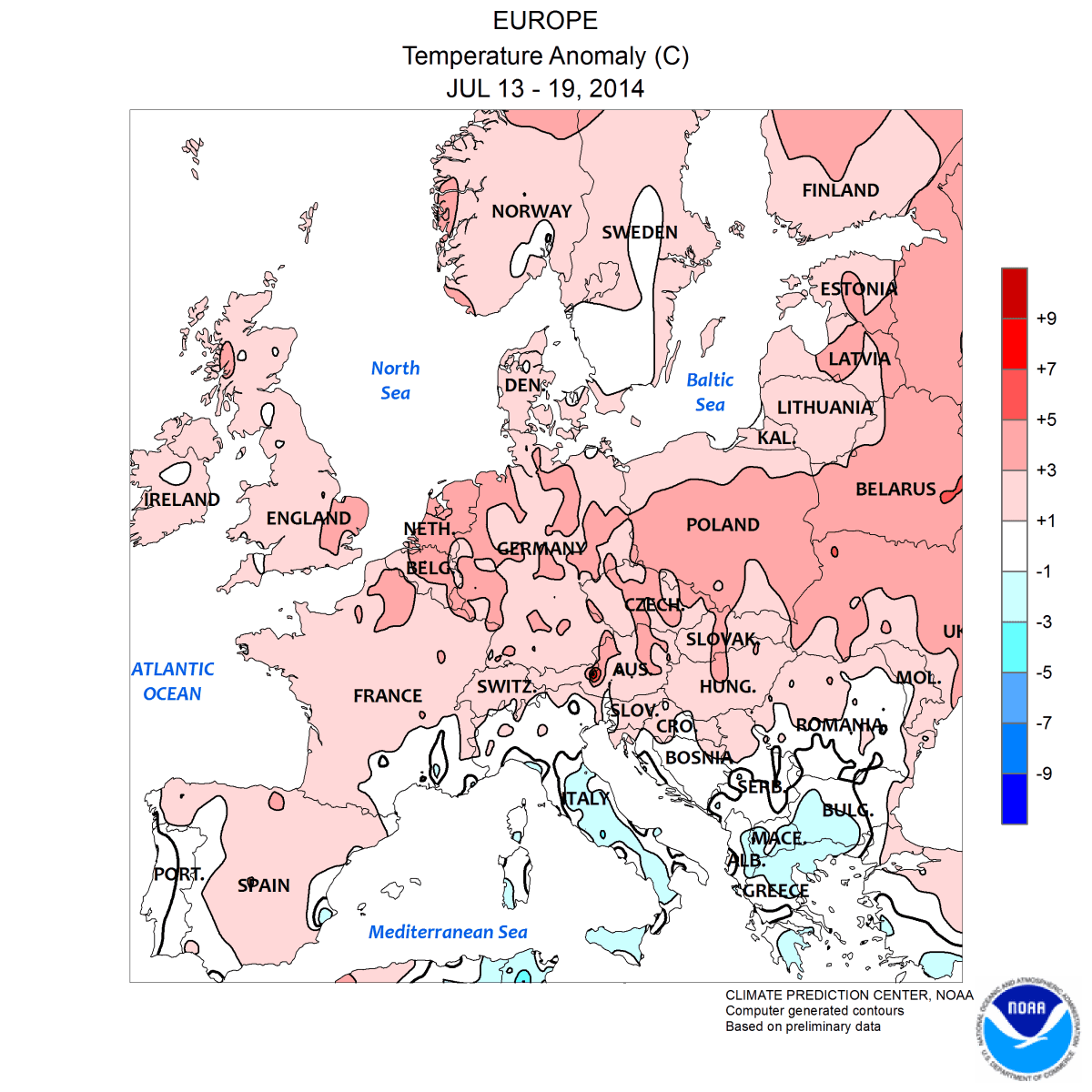 Image d'illustration pour Bilan de la semaine en Europe : plutôt chaude - précipitations contrastées