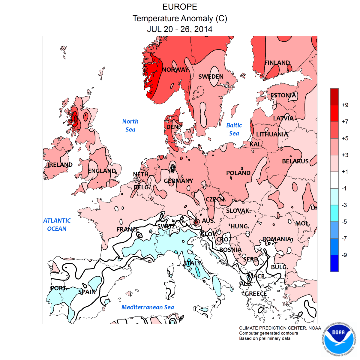 Image d'illustration pour Bilan de la semaine dernière : très chaud en Scandinavie, souvent très arrosé