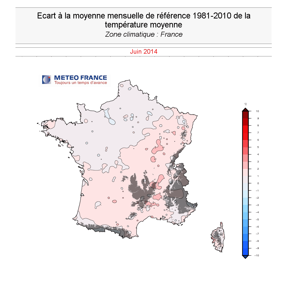 Image d'illustration pour Bilan cartographié de juin 2014 : chaud, orageux mais sec et bien ensoleillé