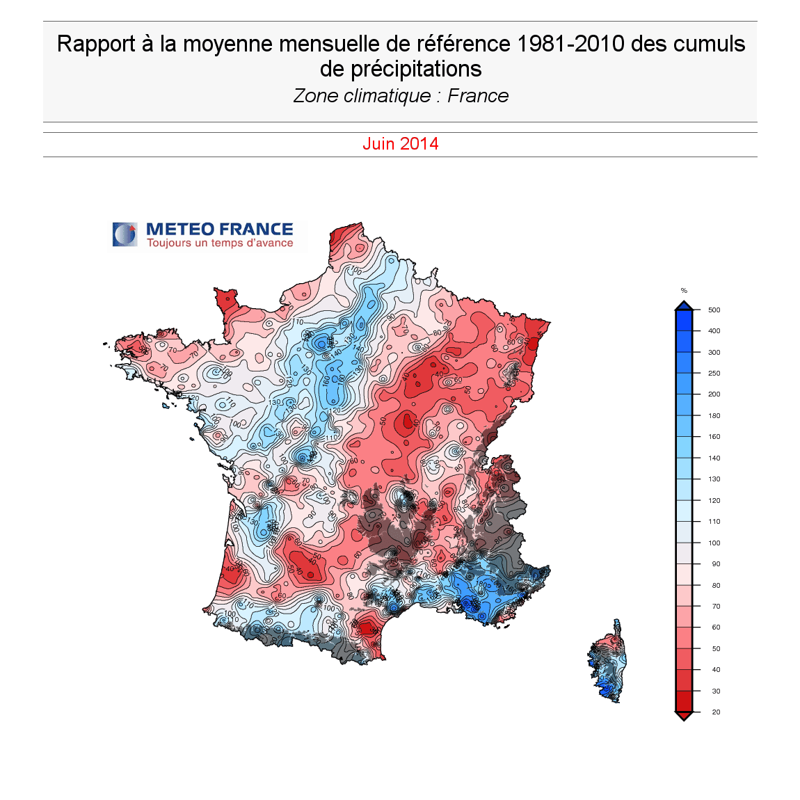 Image d'illustration pour Bilan cartographié de juin 2014 : chaud, orageux mais sec et bien ensoleillé