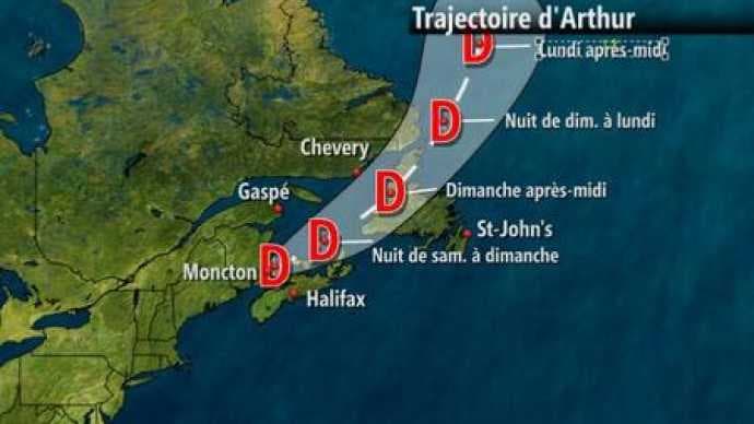 Image d'illustration pour Cyclone : tempête tropicale puis ouragan Arthur sur l'Atlantique