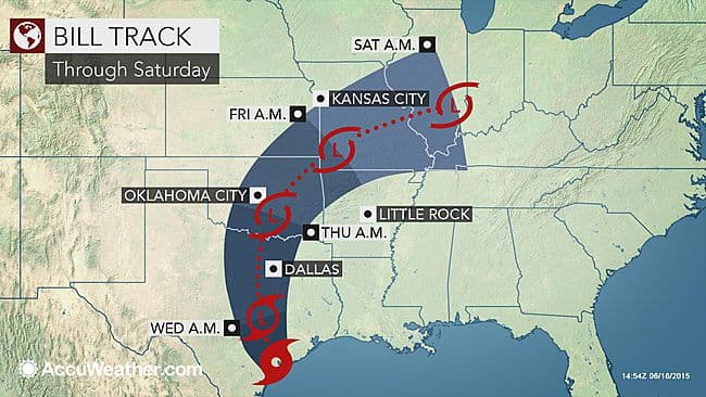 Image d'illustration pour La tempête tropicale Bill provoque des inondations aux Etats-Unis