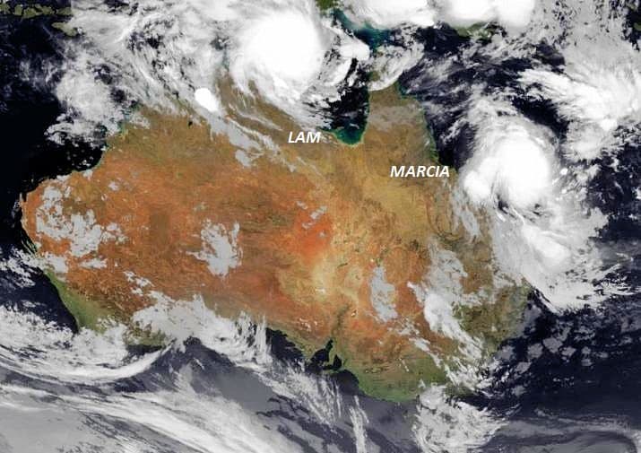 Image d'illustration pour Lam et Marcia : deux cyclones sur l'Australie