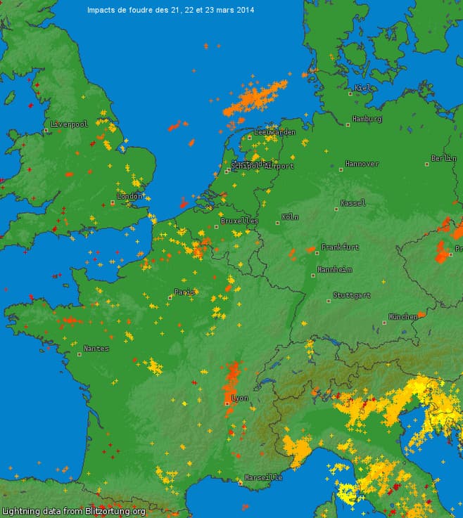 Image d'illustration pour Pluie, neige, grêle, orages et fraîcheur du 21 au 23 mars