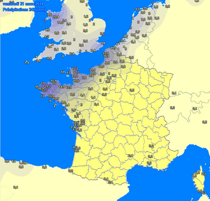 Image d'illustration pour Pluie, neige, grêle, orages et fraîcheur du 21 au 23 mars