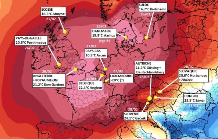 Image d'illustration pour Douceur exceptionnelle battant des records météo fin février
