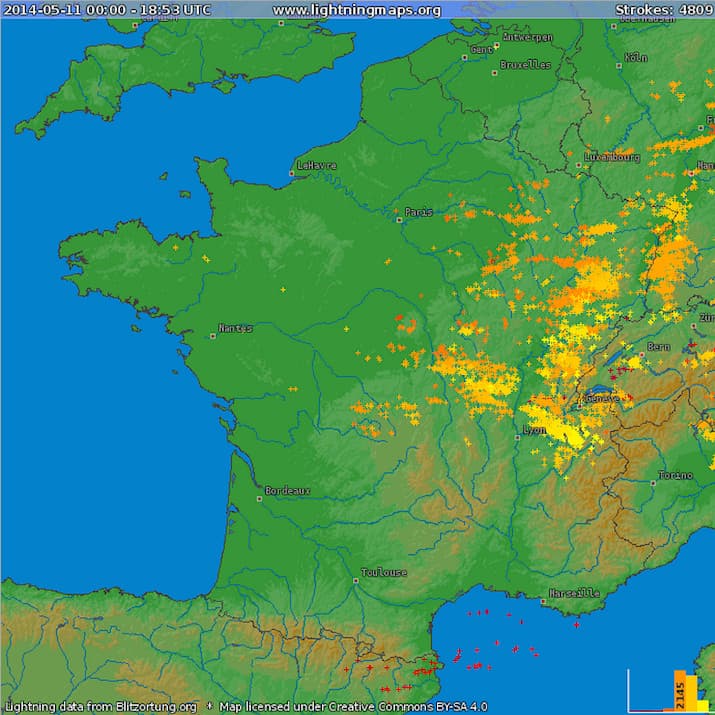 Image d'illustration pour Dépression Xena : orages et fortes rafales de vent