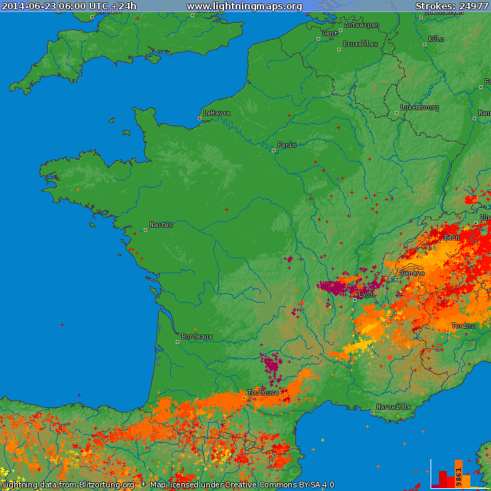 Image d'illustration pour Synthèse de l'épisode orageux du 22 au 25 juin au Sud de la France