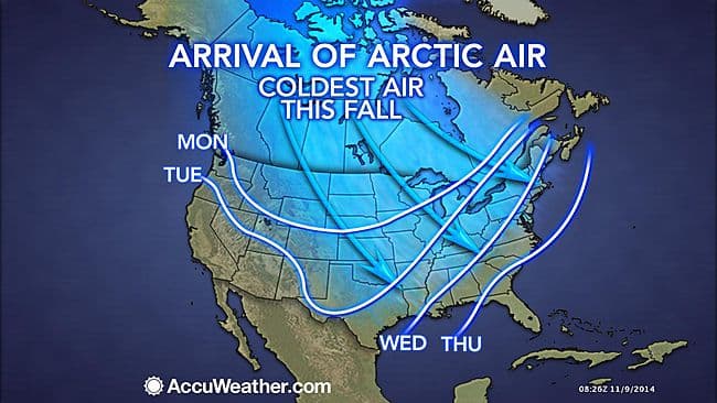 Image d'illustration pour Arrivée du froid aux Etats-Unis : neige et tempête de sable