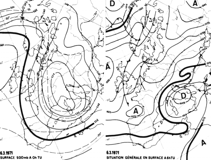 Image d'illustration pour Vague de froid tardive et neige en mars 1971