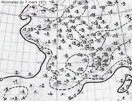 Image d'illustration pour Vague de froid tardive et neige en mars 1971