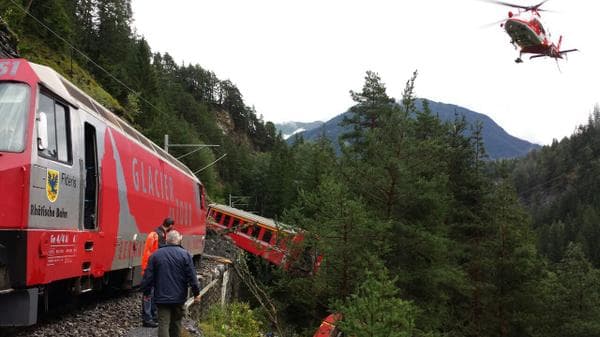 Image d'illustration pour Glissement de terrain - déraillement d'un train en Suisse