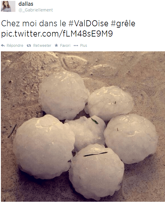 Image d'illustration pour Orage de grêle violent sur Yvelines, Val d'Oise, Oise, Aisne - énormes grêlons