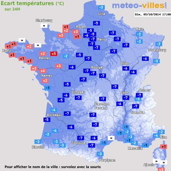 Image d'illustration pour Baisse des températures au passage de la perturbation