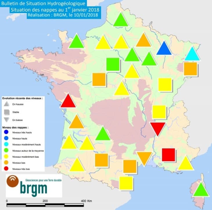 Image d'illustration pour Bulletin de niveaux des nappes phréatiques en janvier