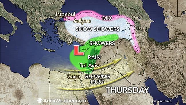 Image d'illustration pour Tempête de sable au Moyen Orient - Neige en Turquie