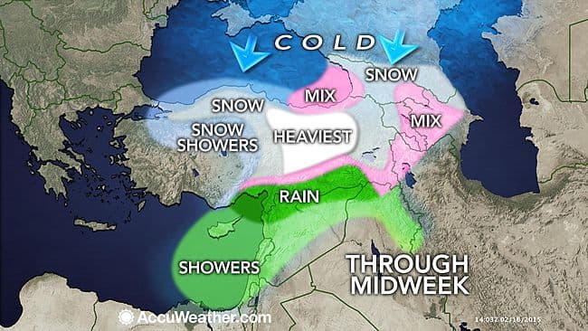 Image d'illustration pour Tempête de sable au Moyen Orient - Neige en Turquie
