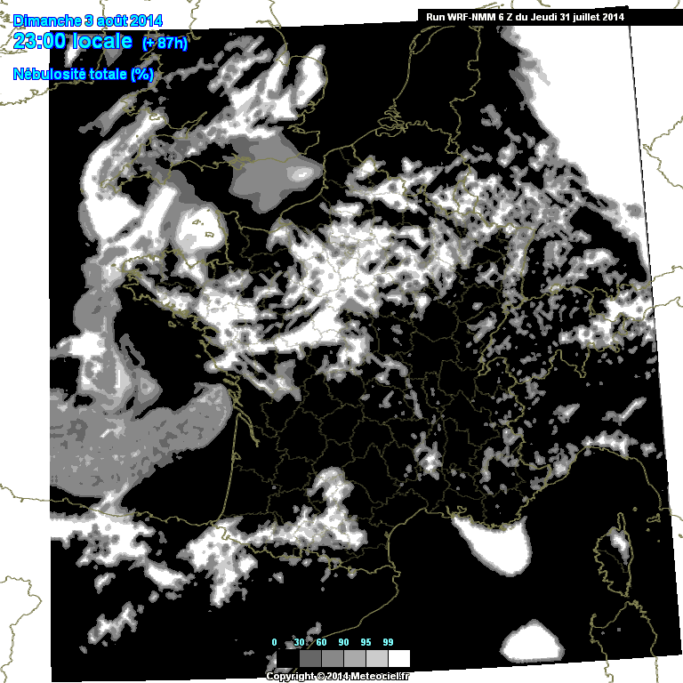 Image d'illustration pour Nuit des étoiles - prévision de la couverture nuageuse
