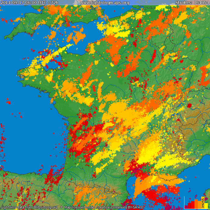 Image d'illustration pour Chaleur et nombreux orages sur la France : foudre, grêle et fortes averses