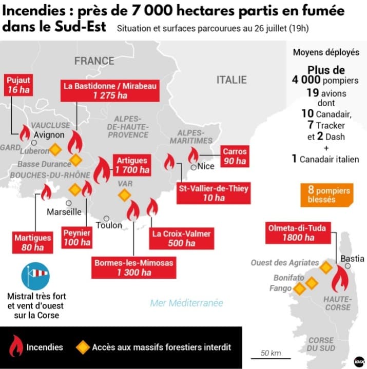 Image d'illustration pour Sécheresse, vent et incendie sur le bassin méditerranéen