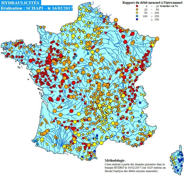 Image d'illustration pour Niveau des cours d'eau très bas par manque de pluie