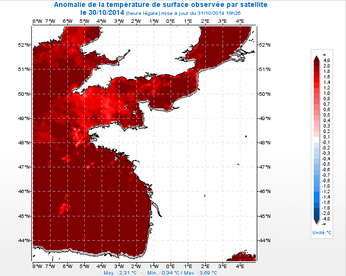 Image d'illustration pour Température de l'eau très élevée près des côtes françaises