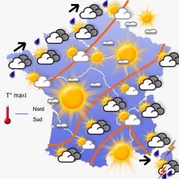 Quelques pluies temporaires sur la moitié Nord